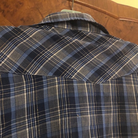Vintage Stage II Western Plaid lightweight Pearl Snap Shirt Fancy sparkle 16 34 - Picture 8 of 15